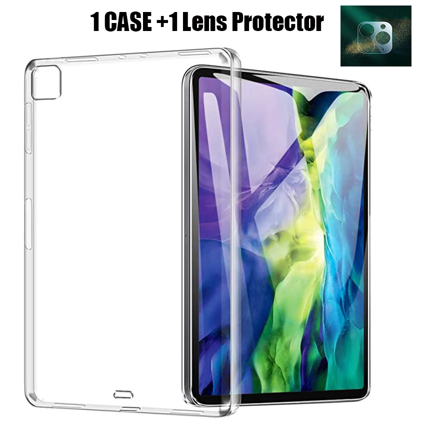 For iPad Pro 11 2020 Case Slim TPU Silicone Clear Transparent Soft Apple 12.9 Back Cover | Компьютеры и офис