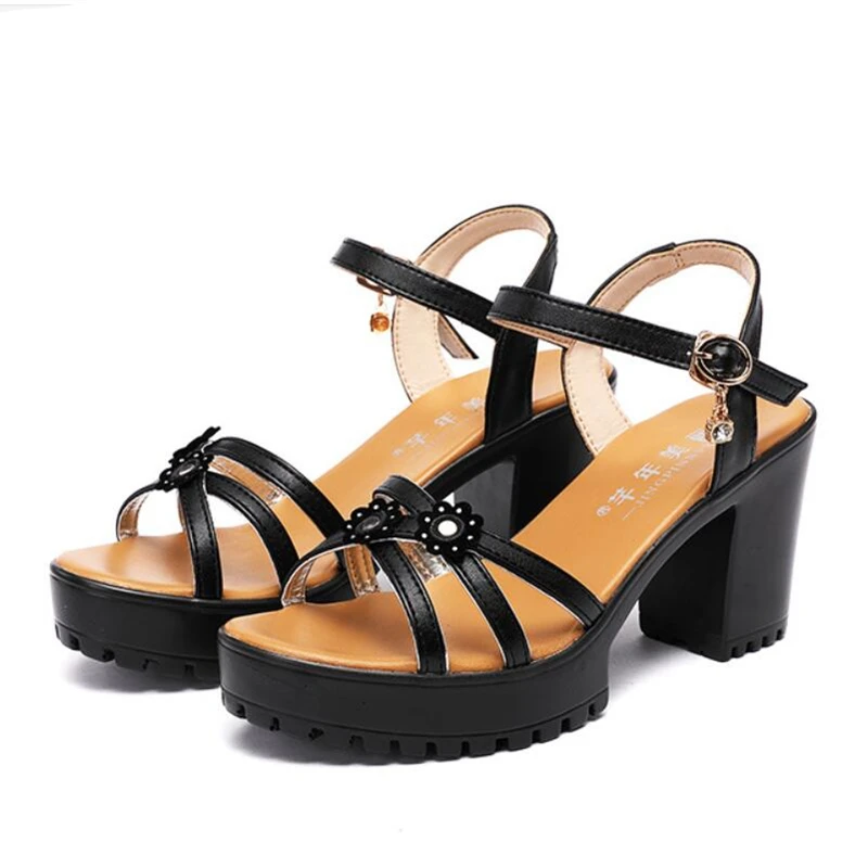 

Block Heels Women Sandals Fashion 2020 Summer Shoes Ankle Strap Buckle Platform Sandals High Heels Open Toe Office Work Ladies