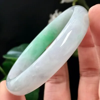 

Natural Burmese Jadeite Light Two-tone 54-64mm Bracelet Elegant Princess Jewelry Best Gift for Mother and Girlfriend