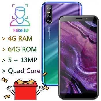 

7Pro 4GRAM+64GROM Smartphone 5MP+13MP Face ID 6.0" Screen Mobile Phone Quad Core celulars MTK Android Phones Unlocked CellPhones