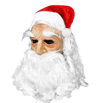 

Christmas Face Cover White Beard Full Face Covered Funny Costume Party Hat Adult Festive Party Supplies FP8
