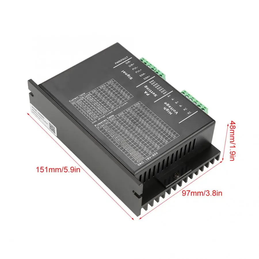 MA860C 2-фазный шаговый мотор драйвер для ЧПУ NEMA34 86 мотор 18-80VAC инструмент