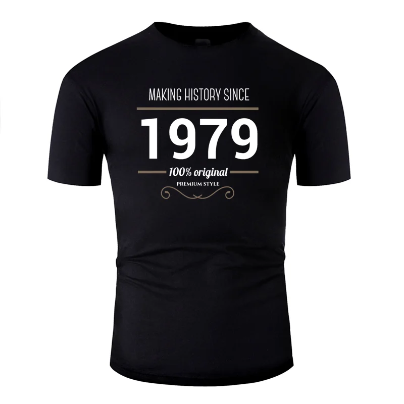 История создания зданий с 1979 года, футболка для мужчин, уникальная одноцветная Мужская футболка, сумасшедшая хлопковая футболка