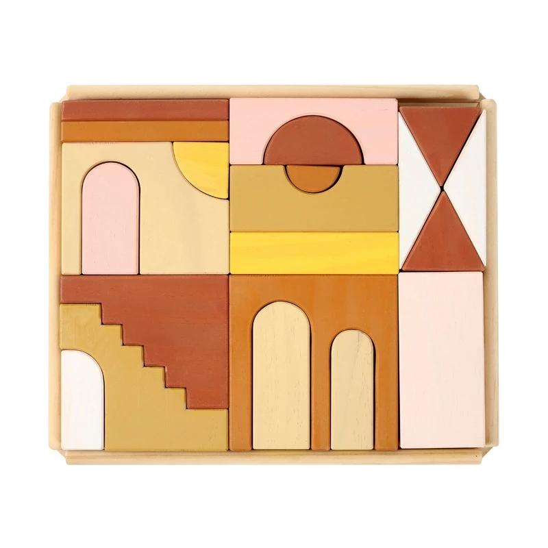 

Rainbow Blocks Wooden Toys for Kids Forest Trees Castle Building Blocks Educational Girls Boys Birthday Gift