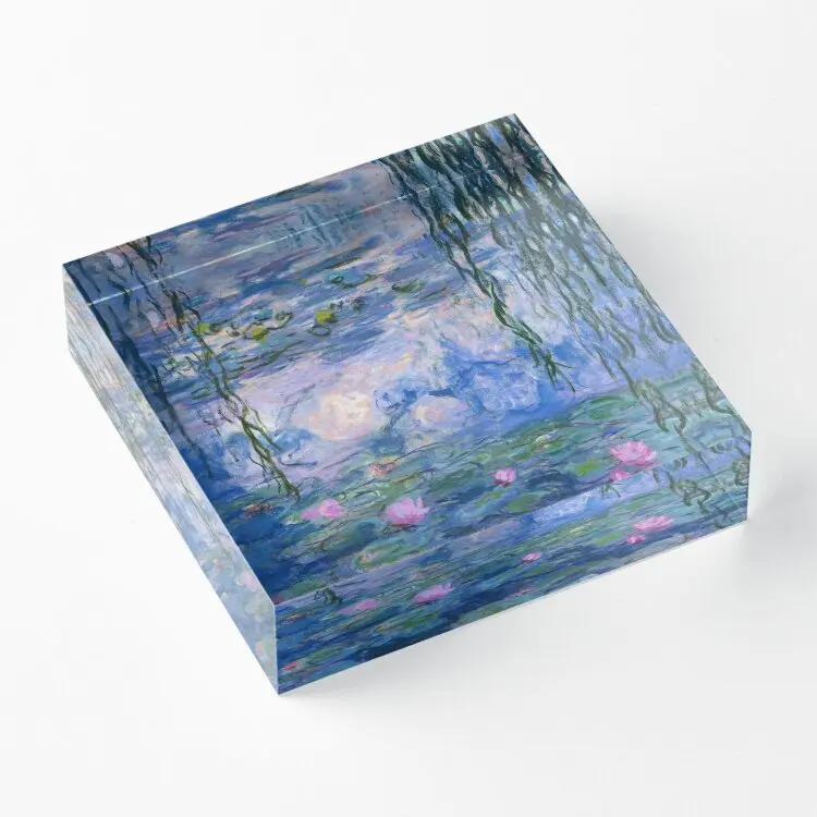 

Claude Monet Water Lilies Acrylic Block Wedding Decoration Cute Pad Bedroom Print Photos Room Home Board Family Transparent