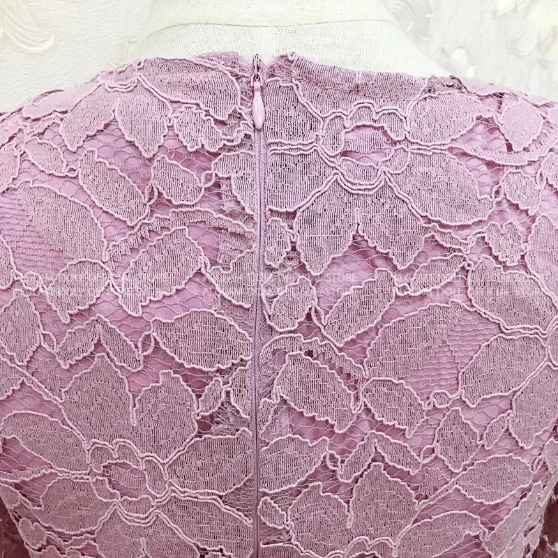 Новые Длина Full Lace вечерние платье Для женщин розовый 3/4 рукавом v-образным вырезом с длинным рукавом твердое карандаш Vestidos