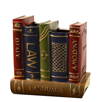 

Retro Desktop Resin Book Speaker Camera Model Craft Desktop Storage Pen Holder Potted Gift Ornaments Home Decoration(04)
