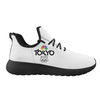 

2020 Tokyo Olympics Women's Vulcanize Shoes Cute Miraitowa/someity Cartoon Girls White Platform Sneakers Summer Mesh Knit Shoes