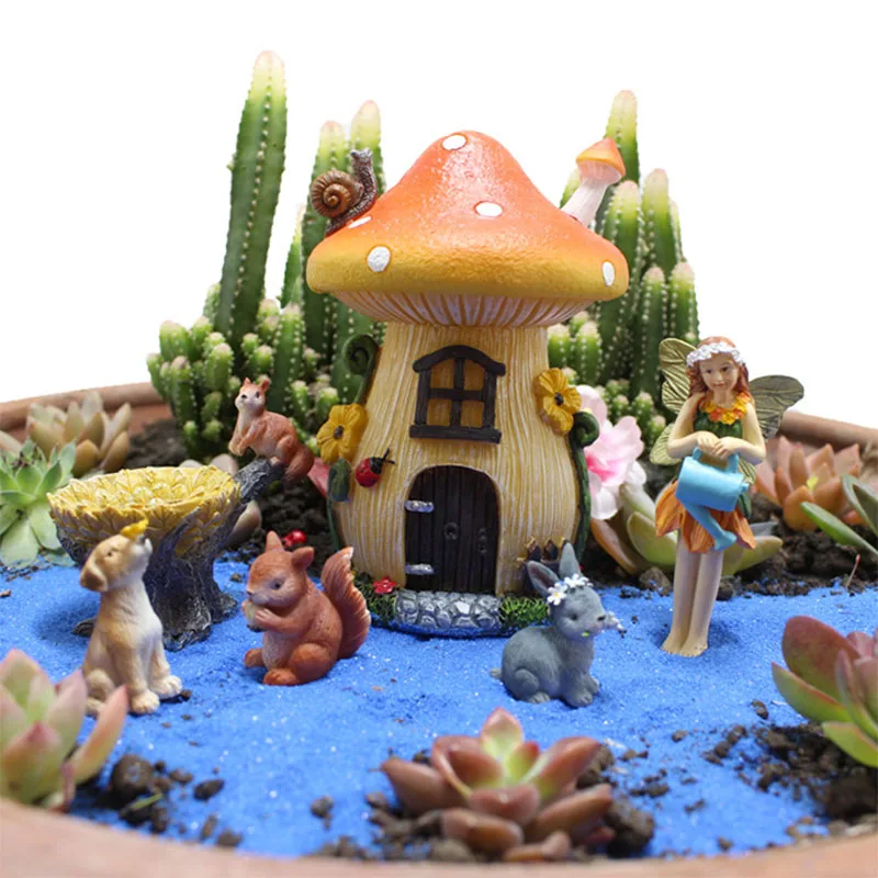 

Creative Resin Fairy Animals Sculpture Ornaments Fairy Garden Miniatures Rabbit Crafts Outdoor Garden Bonsai Pots Decorations