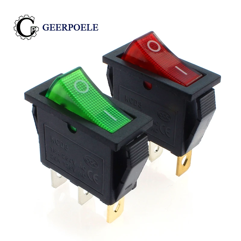 

250V 15A Boat KCD3 On Off 3 Pin/2 Pin Rocker Switch Power Interruptor Luz Accessories Schakelaar Barco Schalter Conmutador