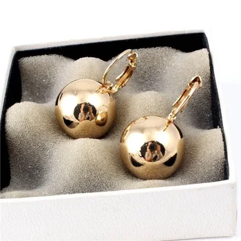 

Pendientes chapados en plata joyería de oro de moda colgante de bola redonda grande pendientes de declaración para mujer Regalos