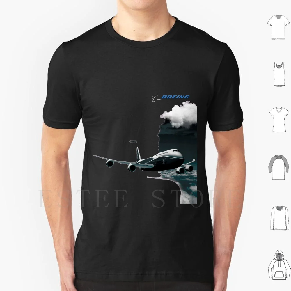Boein Aereo E Logo Nel Cielo T Shirt Stampa Cotone Boeing 747 Boeing Boeing Logo Aereo Spotter Aereo Spotting Boeing White