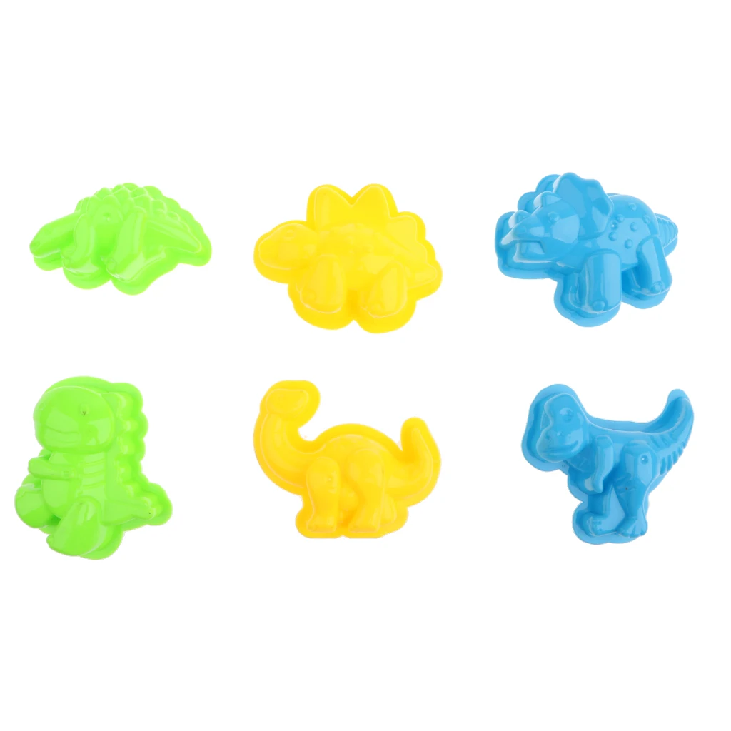 6pcs Assorted Creative Beach Play Set Dinosaur Sand Molds Kids Outdoor Toys