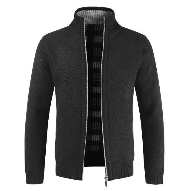Jacket Men's Spring and Autumn Solid Color Knit Cardigan Sweater Slim Jacket Men's Baseball Collar 3XL Jacket Men's Spring and Autumn Solid Color Knit Cardigan Sweater Slim Jacket Men's Baseball Collar 3XL