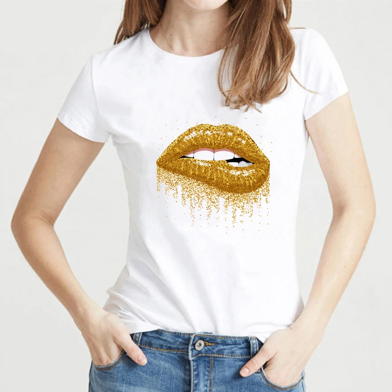 Make Up эстетика футболка Женские пикантные средства ухода за губами с золотым