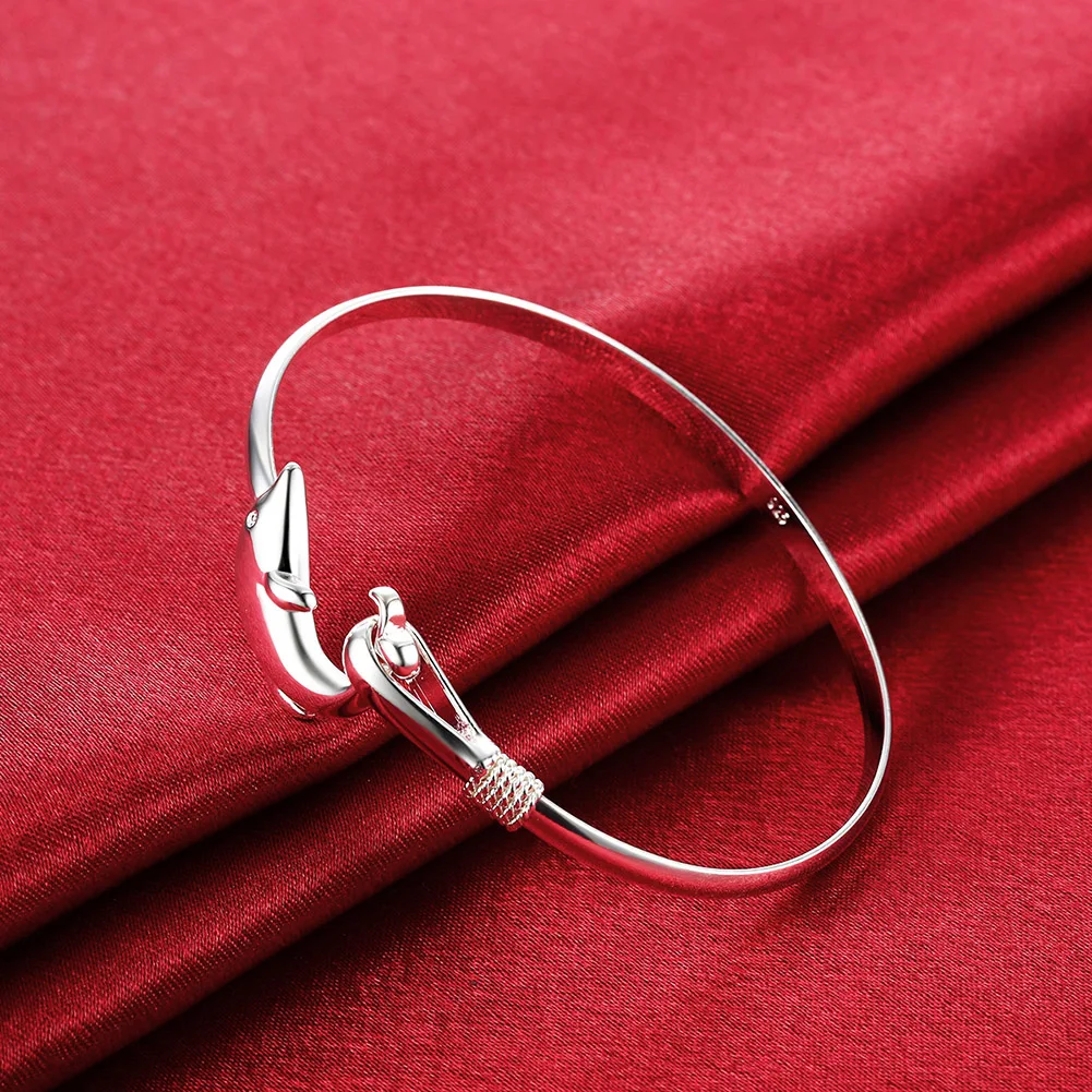 

Fashion 925 Sterling Silver Animal Dolphin Bracelet Woman Bangles Wedding Luxury Jewelry Best Selling Free Shipping Everything