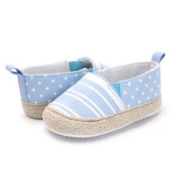 

Newborn Baby Shoes Canvas Fashiob Striped Newborn Girls Boys First Walkers Shoes Toddler Soft Sole Anti-slip Baby Shoes