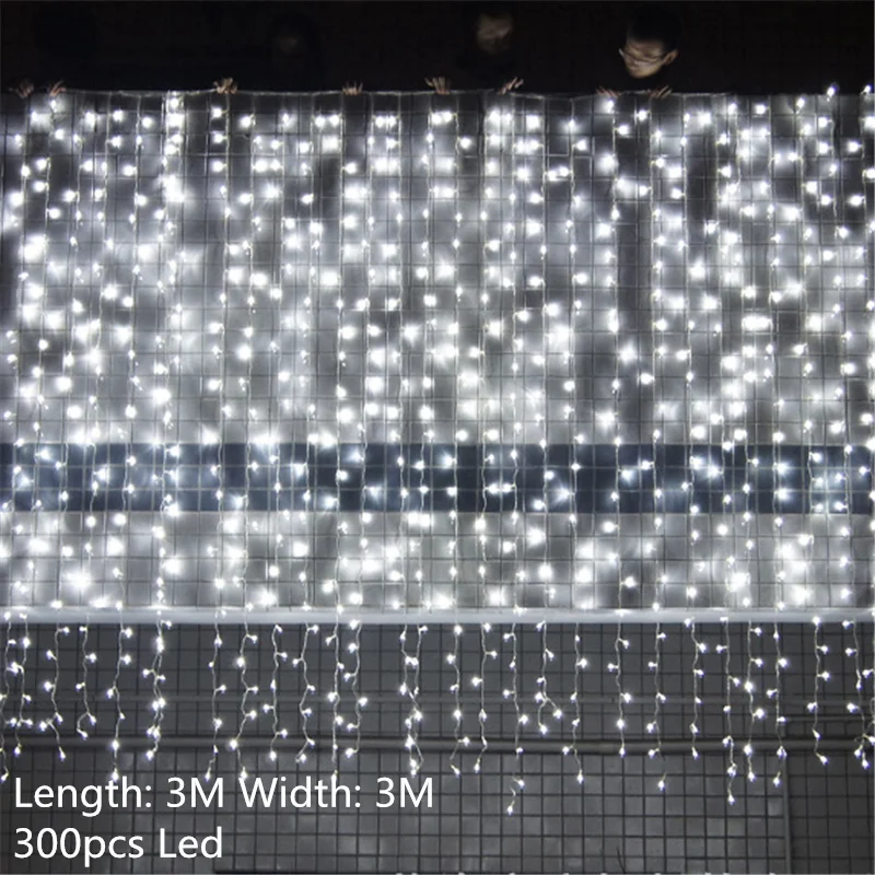 3X3m 300-white Счастливого Рождества украшения для дома комнатные светодиодные светильники рождественские украшения год Navidad Рождество Декор Рождество Kerst - Цвет: 3X3m 300-white