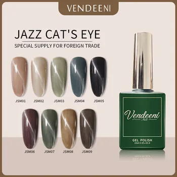 

VDN 9 Color Jazz Series Cat Eye Gel Polish Semi Permanent Soak Off UV Or LED Gel Varnish Cat's Eye Gel Nail Polish 15ml