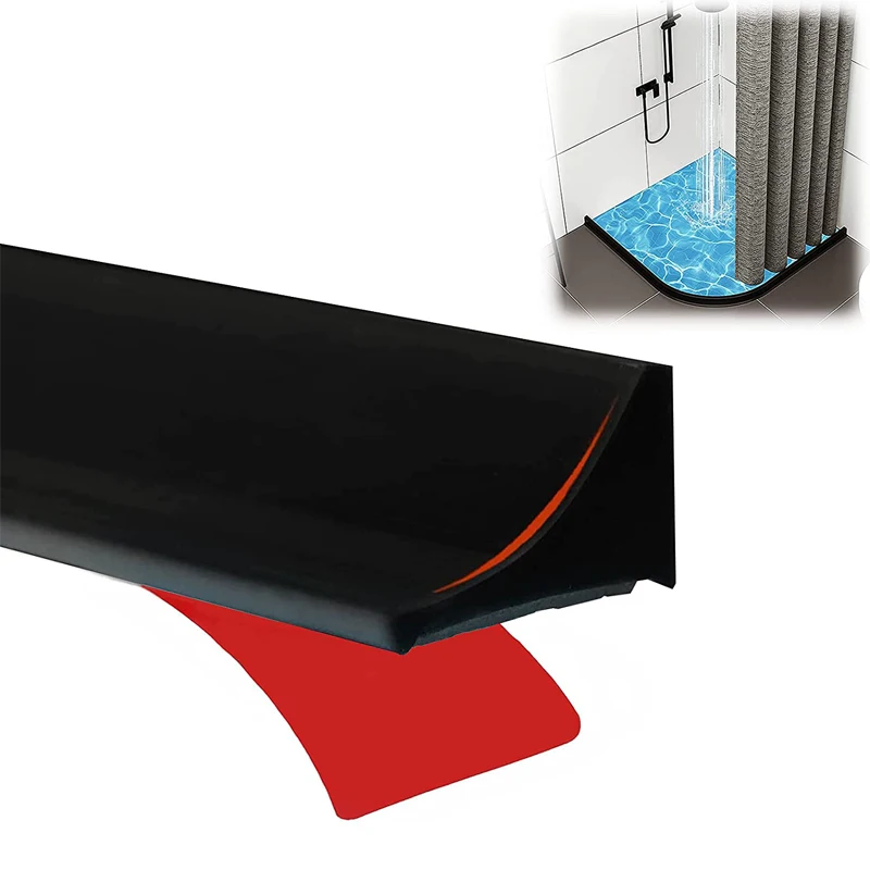 Silicone Bathroom Door Water Retaining Strip Kitchen Countertop Water Stopper Washing Machine Shower Dam Barrier
