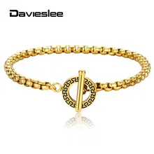 Wo мужские s браслеты из нержавеющей стали Боковая ссылка ручной цепи уникальные узоры браслеты из звеньев с застежкой для мужчин 4 мм 8-10 дюймов LTBS00304