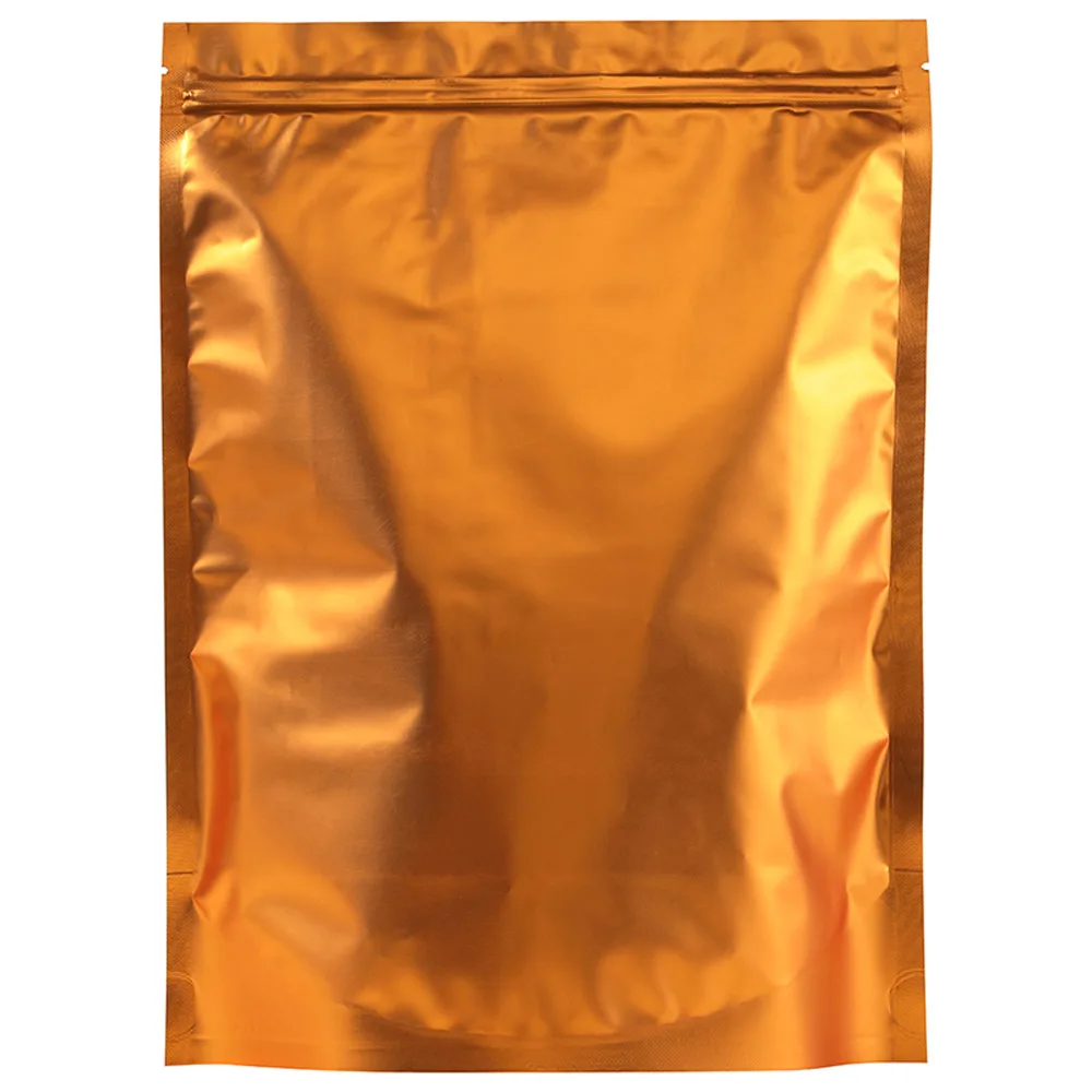 

22x29cm100pcs Matte Gold Stand Up Aluminum Foil Zip Lock Bags - Zipper Reusable Food Grade Aluminized Pouches Coffee Beans Pack