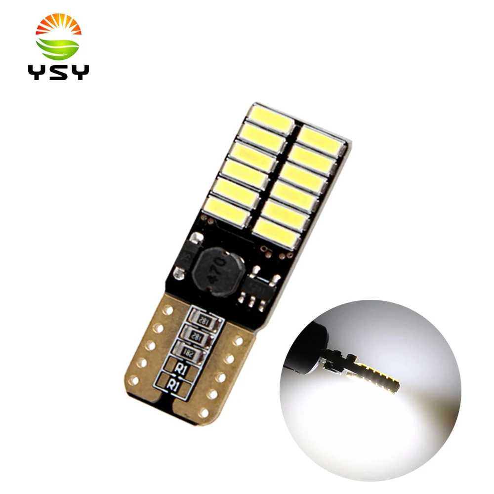 

СВЕТОДИОДНЫЕ Лампы Canbus T10 W5W 194 168 2825 4014 24 smd для освещения номерного знака автомобиля, боковой двери, подсветка салона, 12 В, 1 шт.