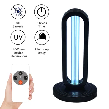 

Portable Ultraviolet Lamp 110V 38W UV Ozone Timer Sterilizing Light with Remote Control Sterilization Lamp for Home Livng Room