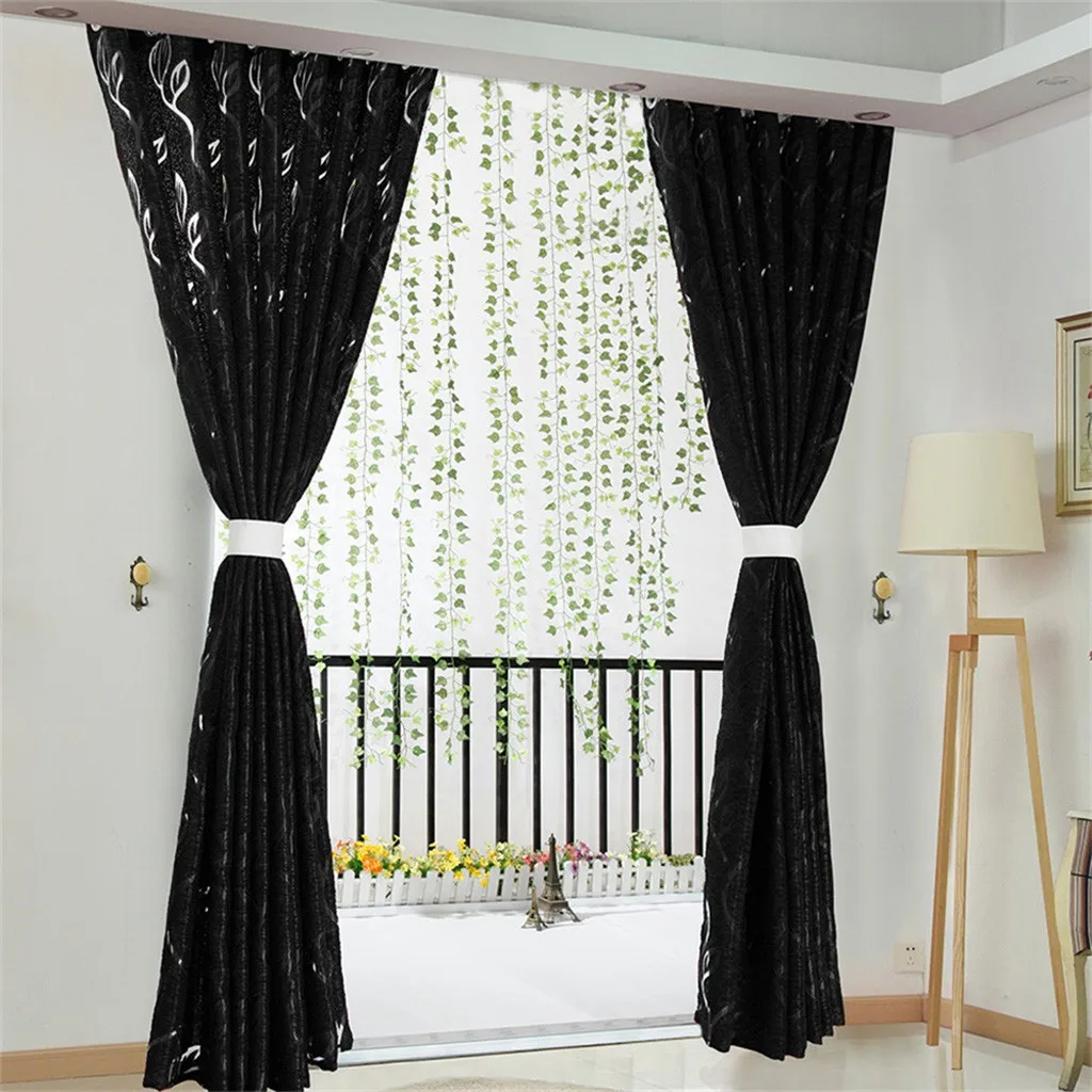 2019 Vines Leaves Tulle Door Window Curtain Drape Panel Sheer Scarf Valances Modern Bedroom Living Room Curtains Sheer Tulle From Huweilan 36 25