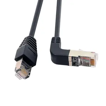 

Up/Down Angled 8P8C STP Cat 5e Lan Ethernet Network Patch Cord 90 Degree to Straight Cable 50cm