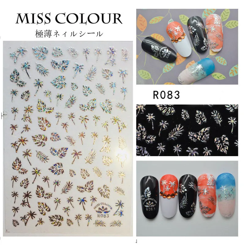 Gold/white/silver/black Nails Strip summer and Egypt and mysterious 3D Adhesive Decal Wave Nail Art Foil Slider Design 6