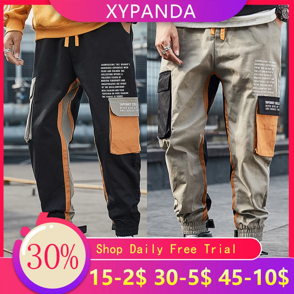 XYPANDA мужские повседневные брюки с несколькими карманами, Комбинезоны для маленьких ног, рабочие брюки с завязками