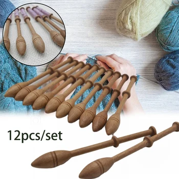 

12Pcs/Set Wildly Used Beech Weaving Tool Sewing Knitting Lace Bobbins Sweater DIY Accessory Part Kits