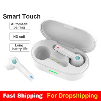 

New TWS Touch Headsets Bluetooth 5.0 Earphones Wireless Headphone 9D Stereo Sports Waterproof Earbuds With Dual Microphone