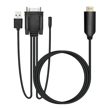 

HDMI to Vga Converter with Cable 1.8 Meters Digital to Analog Signal with USB and o