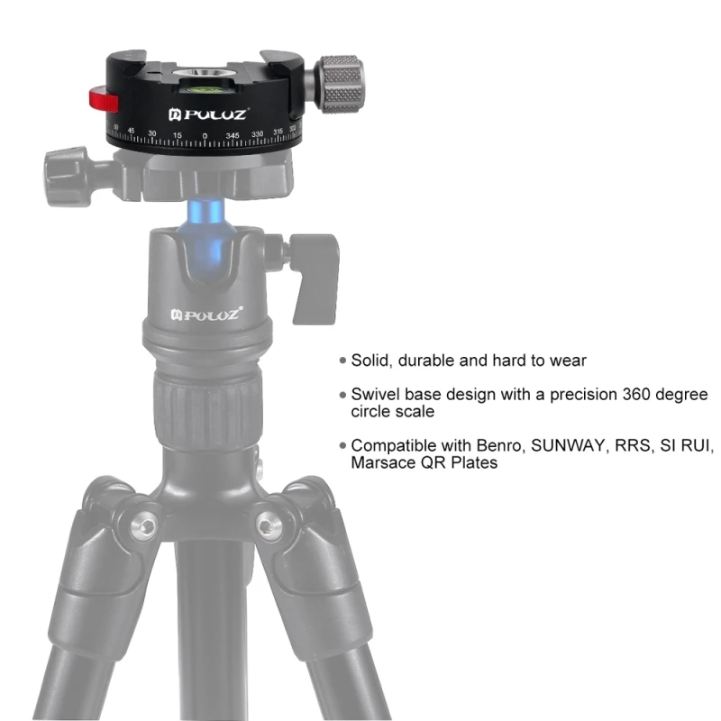 PULUZ алюминиевый сплав коаксиальный индексационный зажим весы жидкость 360 градусов Панорама основание крепление штатива
