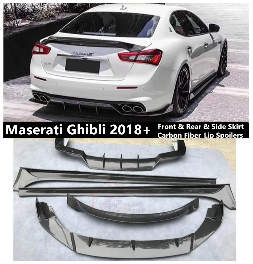 Передняя Задняя боковая юбка Спойлеры для Maserati ghiсот 2018 2019 2020 2021 бампер диффузор