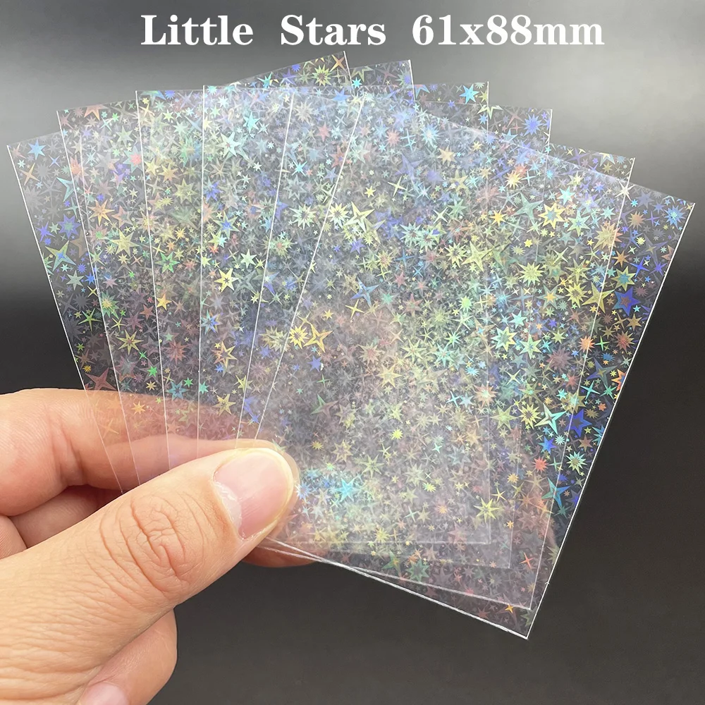 200pcs 61X88MM Card Protector Little Stars Laser Flashing Sleeves for YGO Ultra Holder Holographic Foil Protective | Спорт и