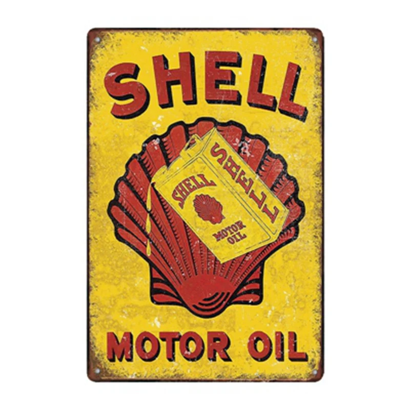 Motor Oil Signs Garage Metal Plaque Gas Station Tin Plate Retro Poster Home Decorative 20x30cm