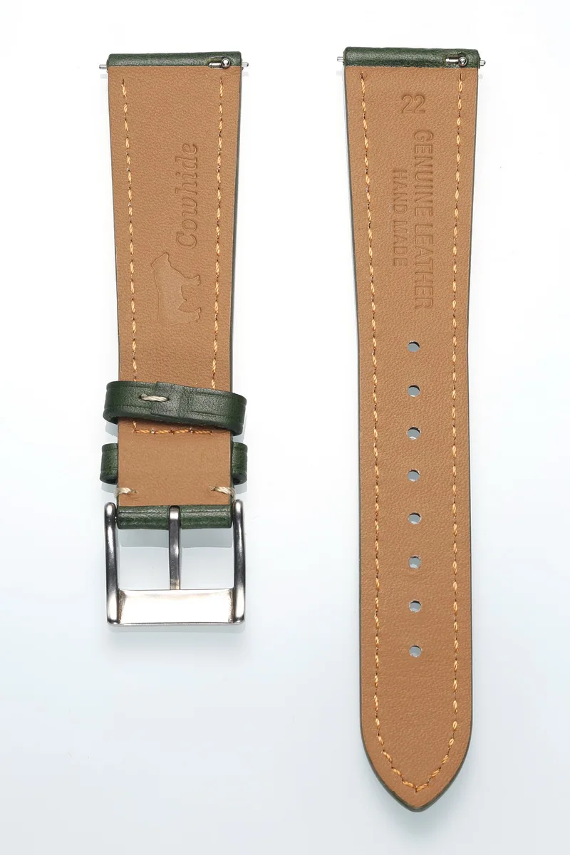HEMSUT Italian Cowhide Vintage Soft Leather Watch Band with Quick Release