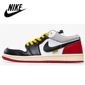 Nike Air Jordan 1 Retro Low Black Toe Original Men Shoes Comfortable Lightweight Women Basketball Shoes Sports Sneakers