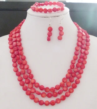

wwz-2-18@ red 3-layer coral necklace decoration ! Hot selling jewelry!