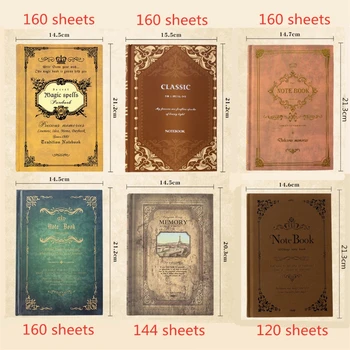 

Retro Notebook Journals for Travelers Creative Planner Vintage Pattern School D08A