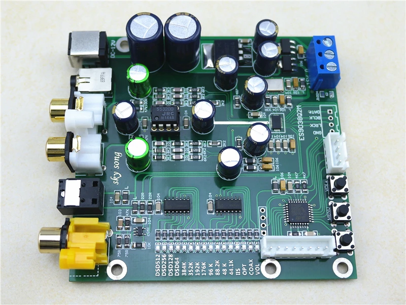 ES9038 Q2M DAC Decoder Board IIS dsd Fiber Coax Input 384k