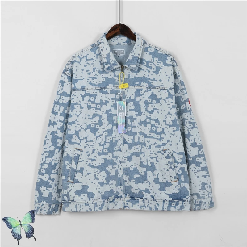 

Autumn Winter Cav Empt Noise-print Denim Jacket Men Women High Quality Zipper Jacket CAVEMPT High Street Washed Coat
