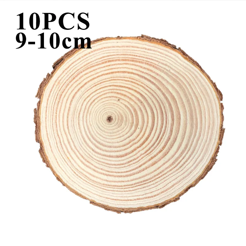 10pcs Craft Unfinished Natural Round Wood Slices Wedding Wooden DIY School Guest Christmas Decor Blanks Dyeing Drawing