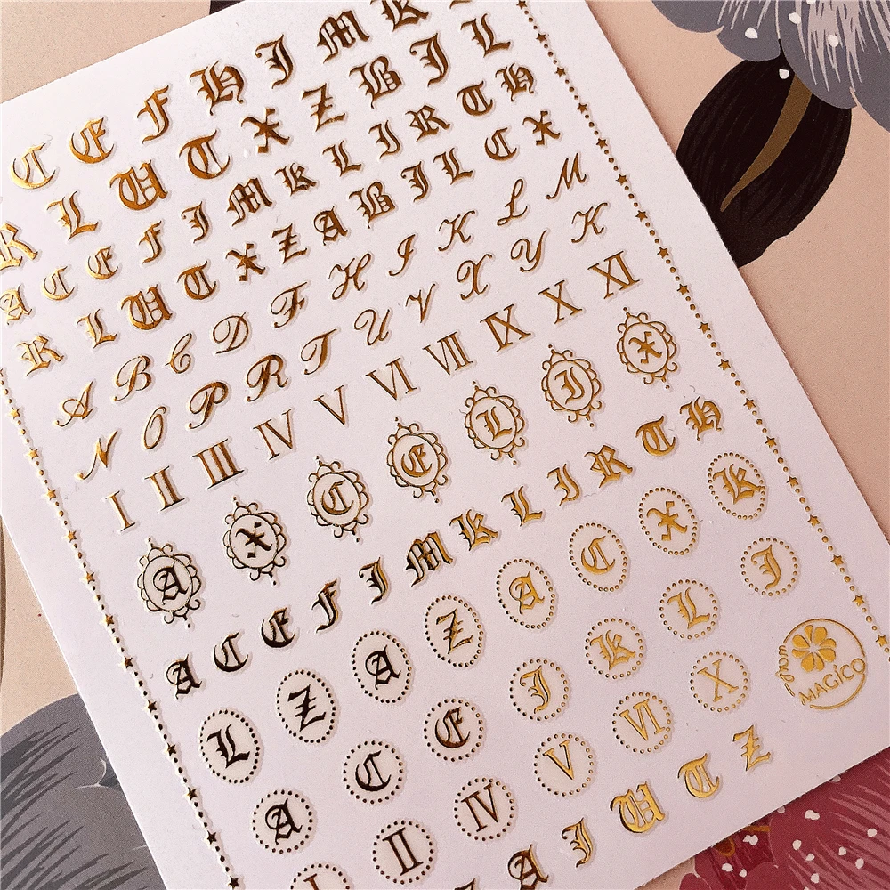 

360-642-3260-TOP2 English alphabet Letter 3D Back glue Nail decal Nail sticker Nail decoration Nail art Nail tool Nail ornament