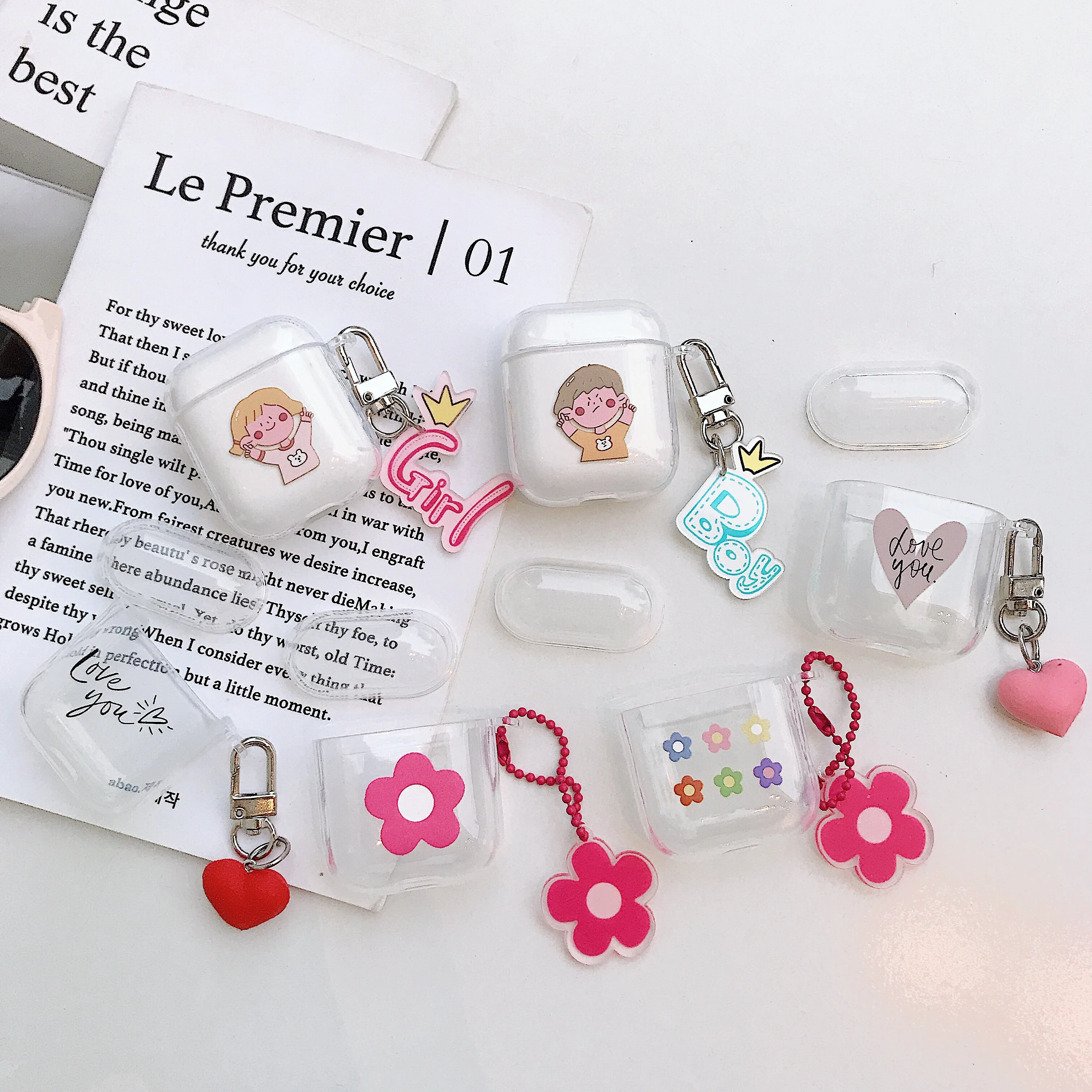 Чехол для наушников Lover Apple airPods защитный чехол мультфильм Прозрачный мягкий Airpods