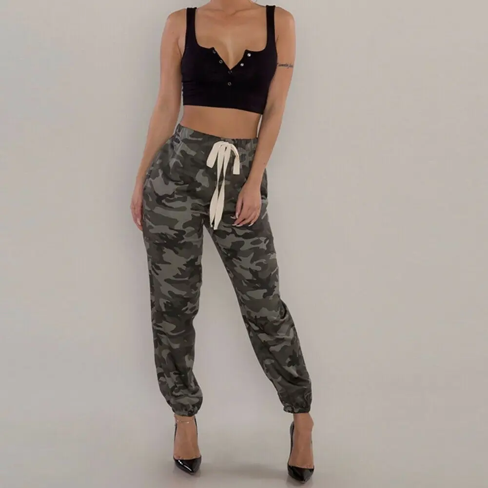 ladies army print trousers