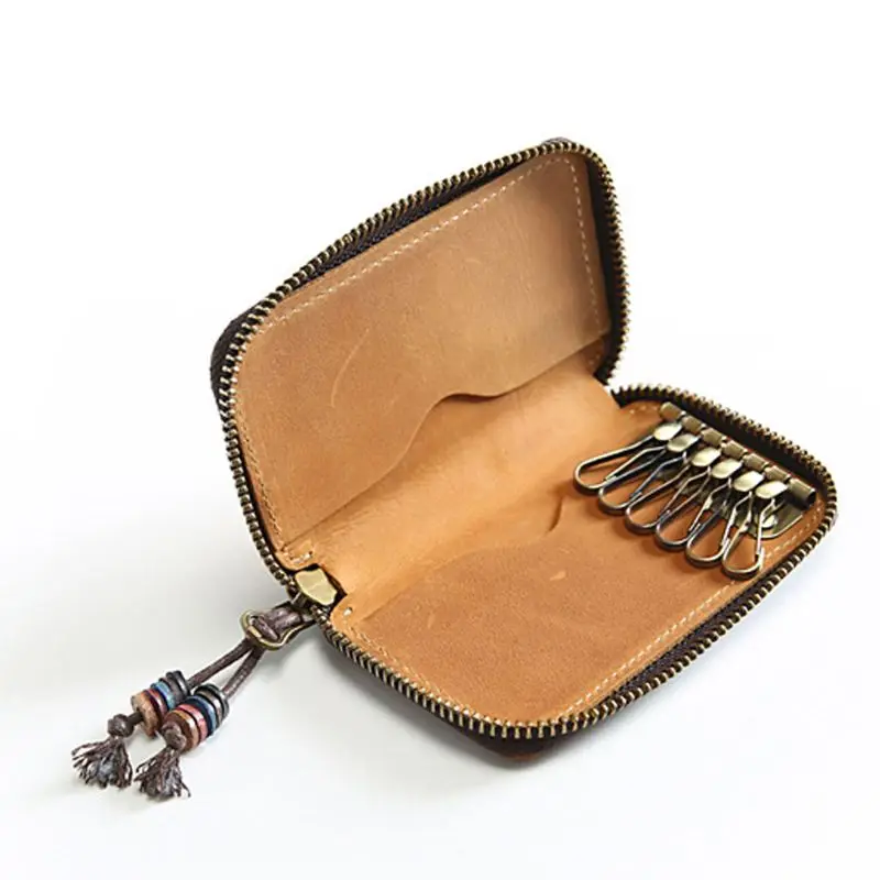 Портативный мужской из искусственной кожи держатель для карт ключ сумка чехол портмоне кошелек на молнии 517D